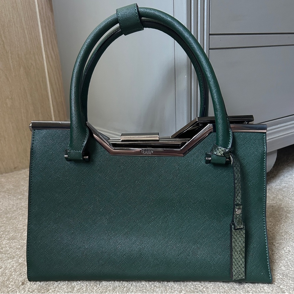 Dune London Dark Green Leather Handbag Purse